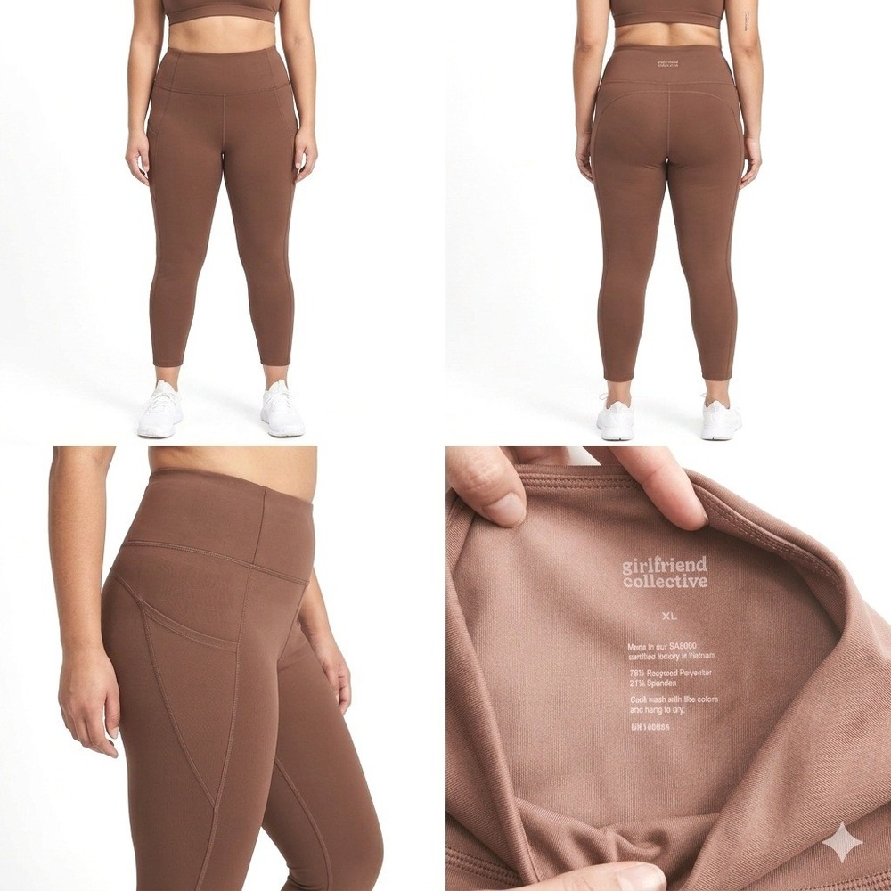 Girlfriend Collective Pocket Leggings Womens XL Earth Brown Compressive Recycled